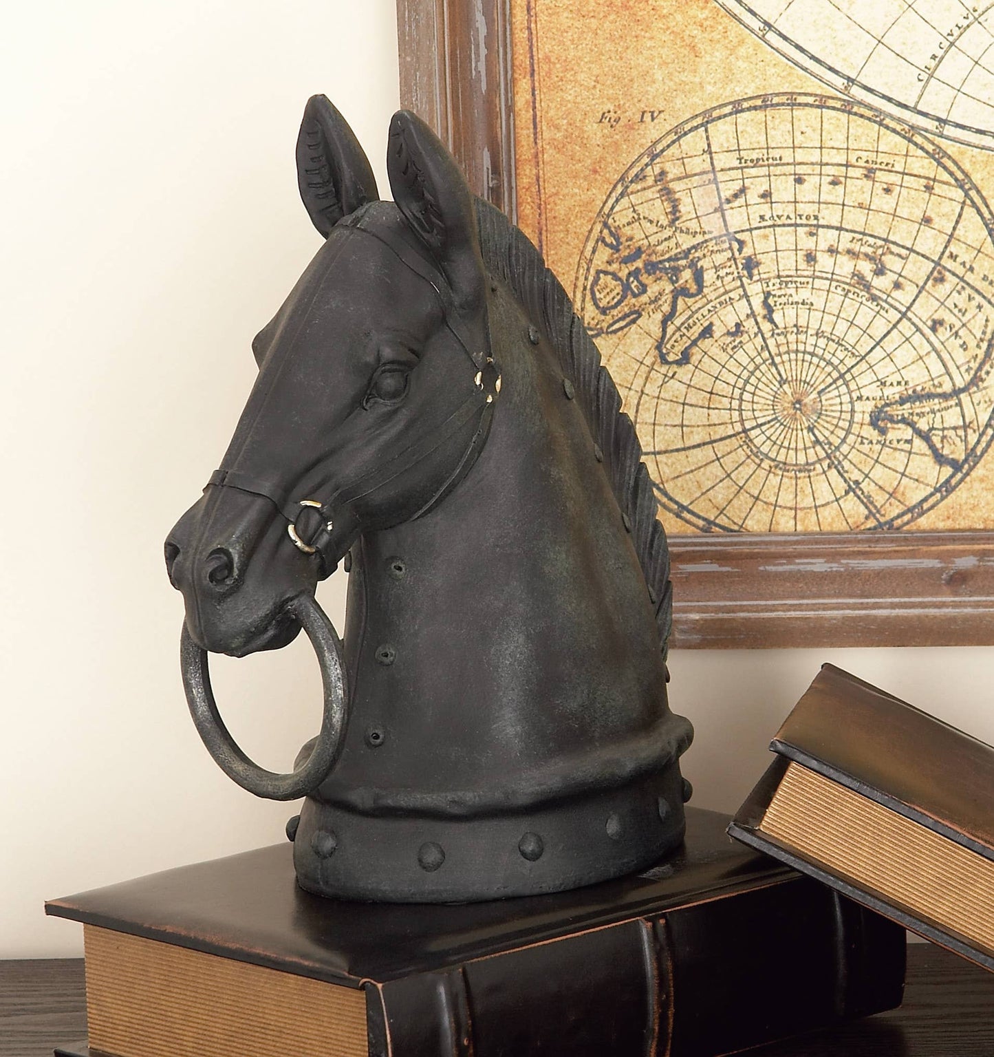 Traditional Black Polystone Sculpture