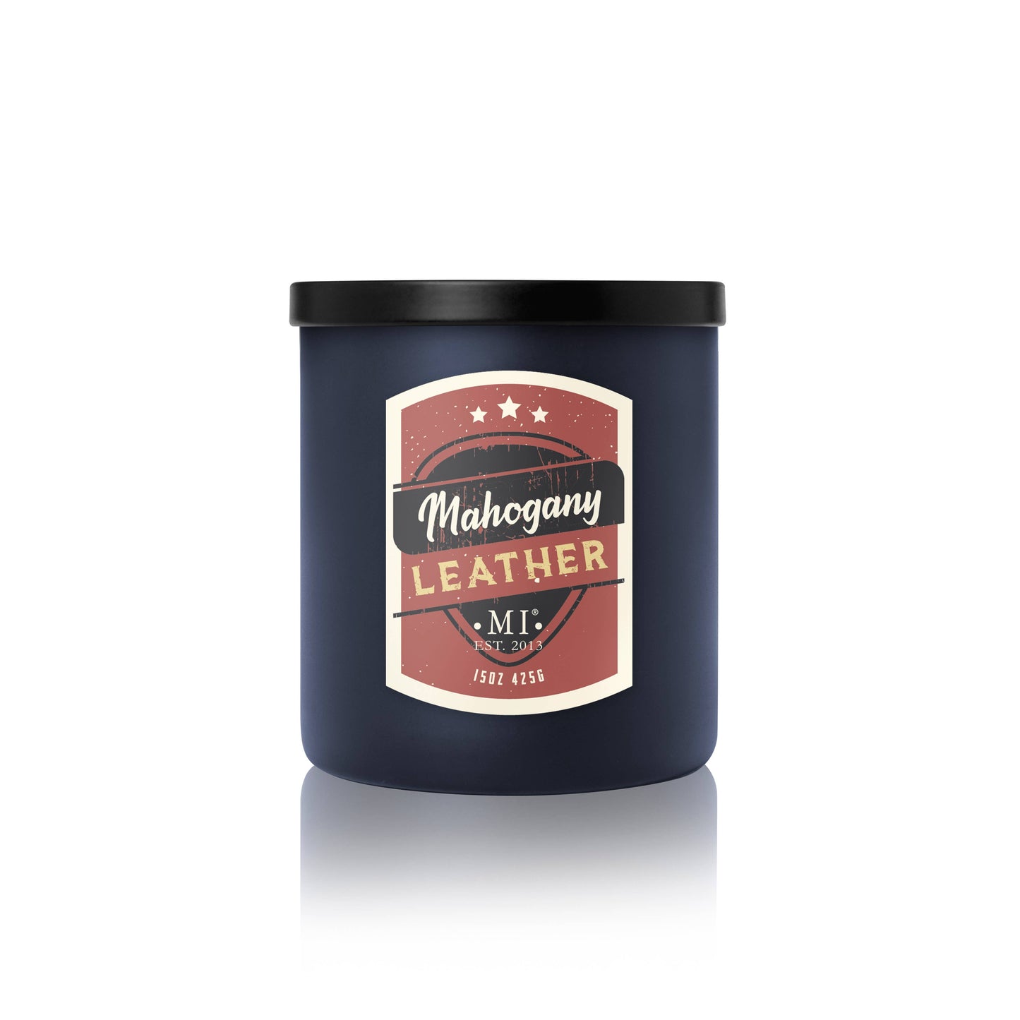 Manly Indulgence All American Mahogany Leather, 2 Wick, 15oz