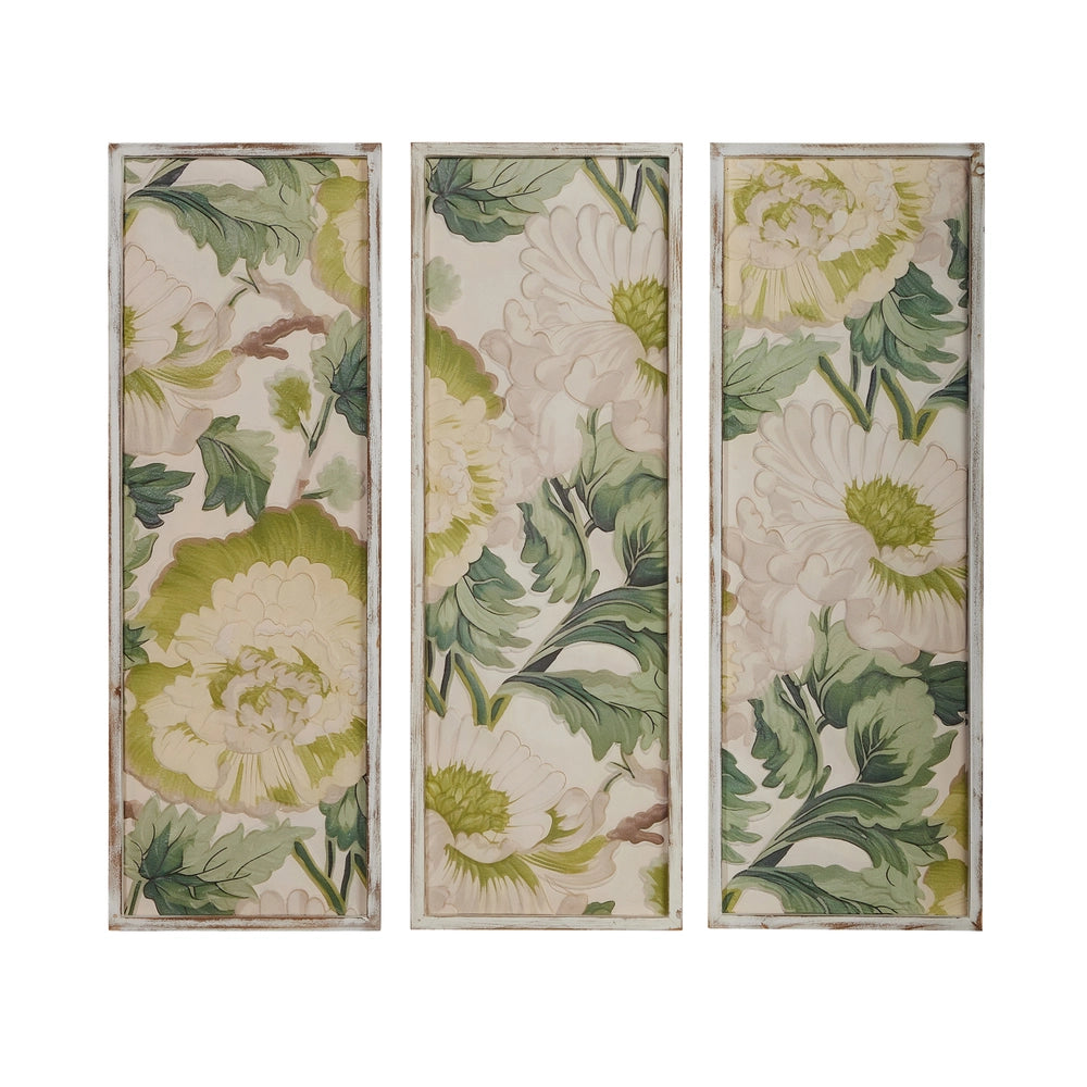 36.25" Tranquil Green Garden Carved Wall Art - set