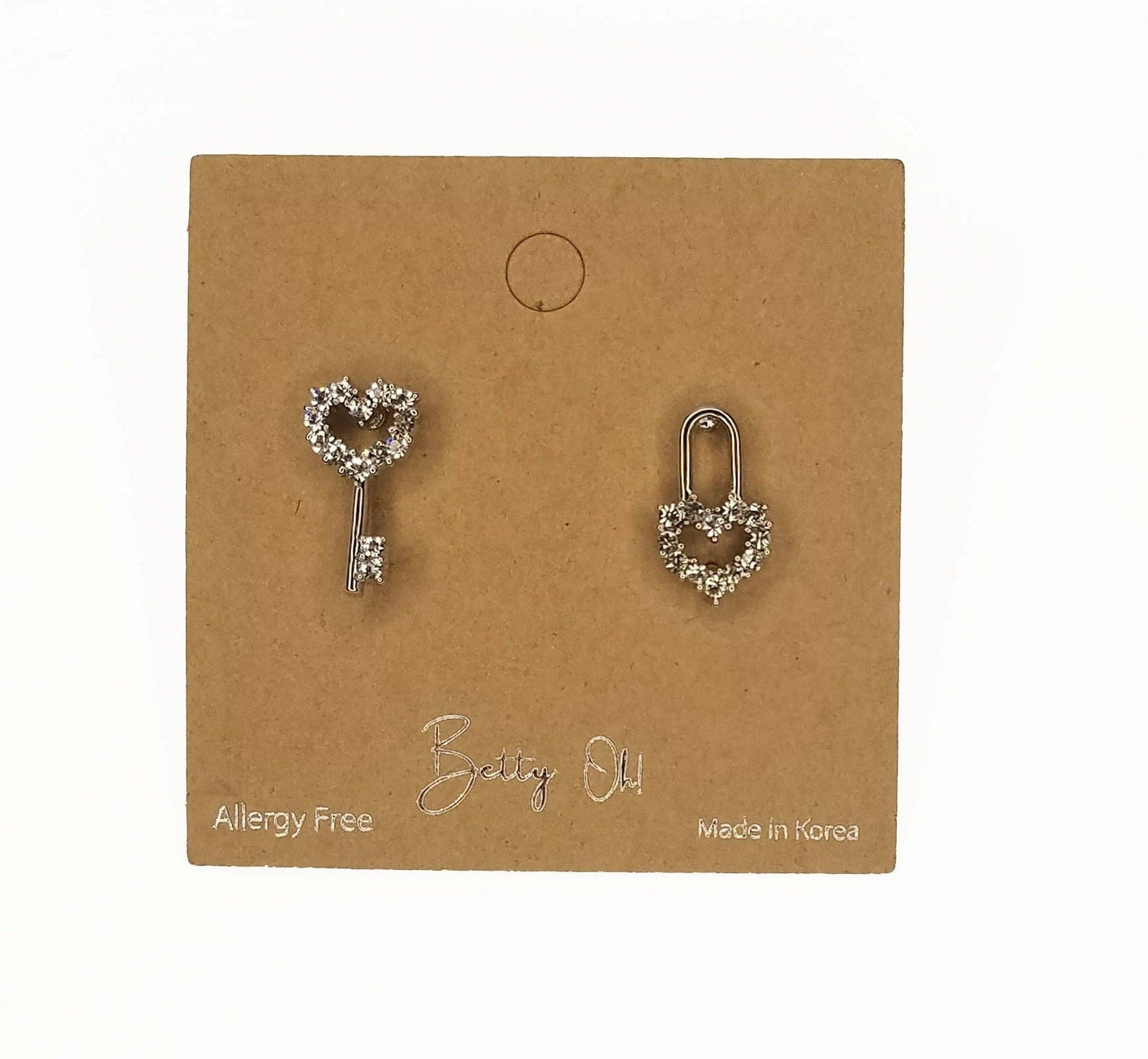 Mismatch Hear Key & Lock Post Earring