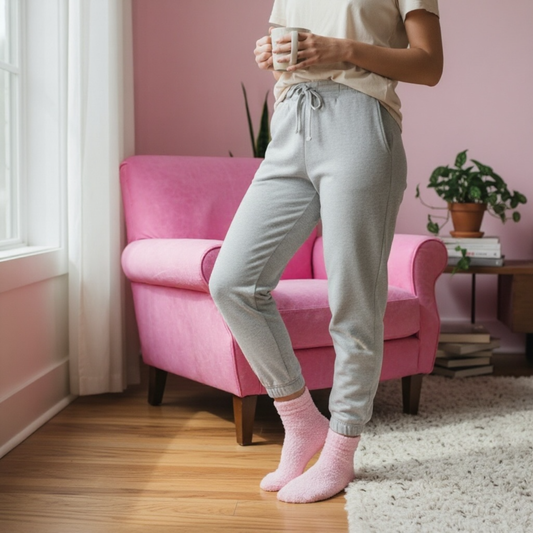 Dabble Doll - Pink Cozy Socks with Ribbon