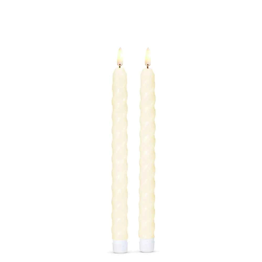 10.5" Ivory Twist Taper Candles