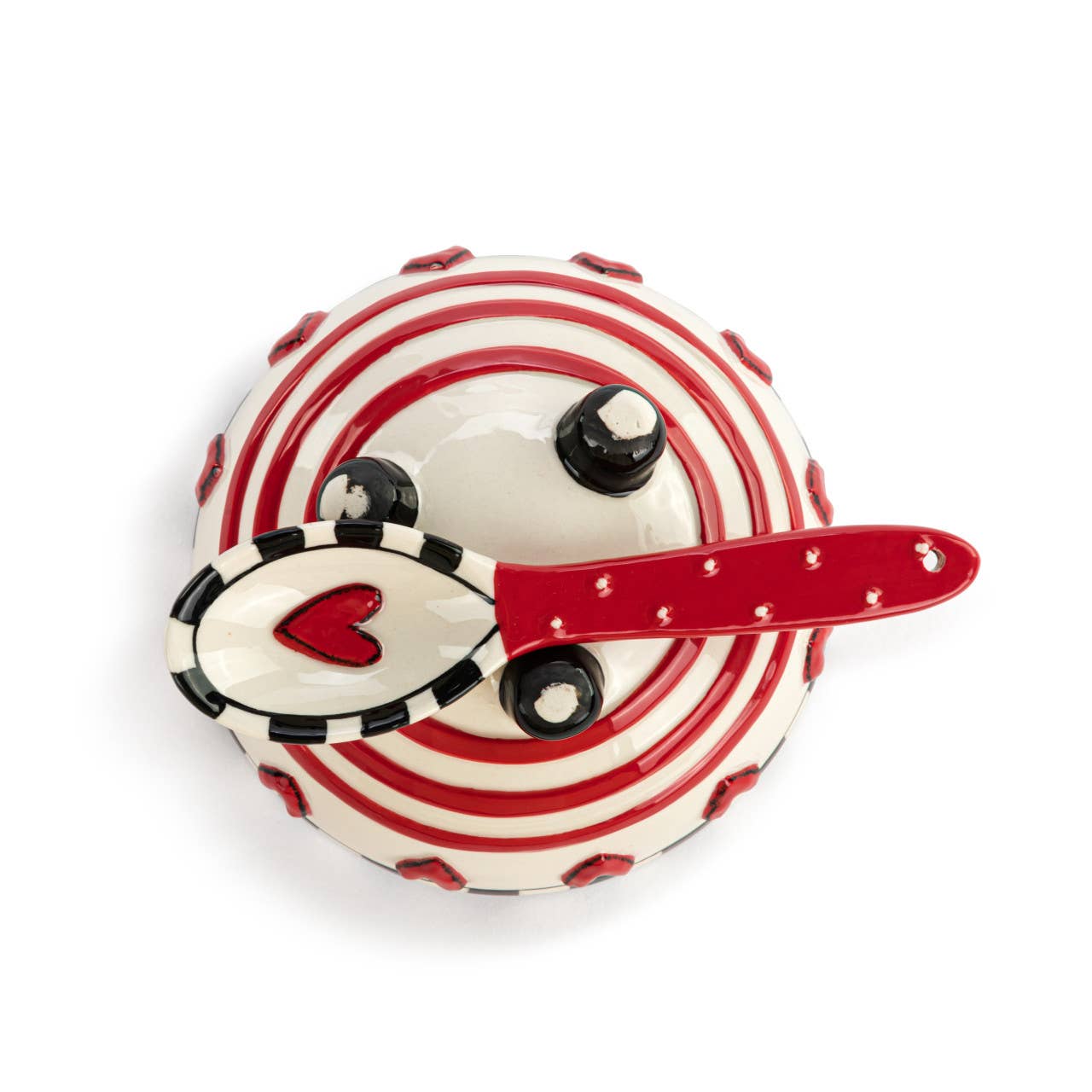 Red Heart Candy Dish w/ Spoon