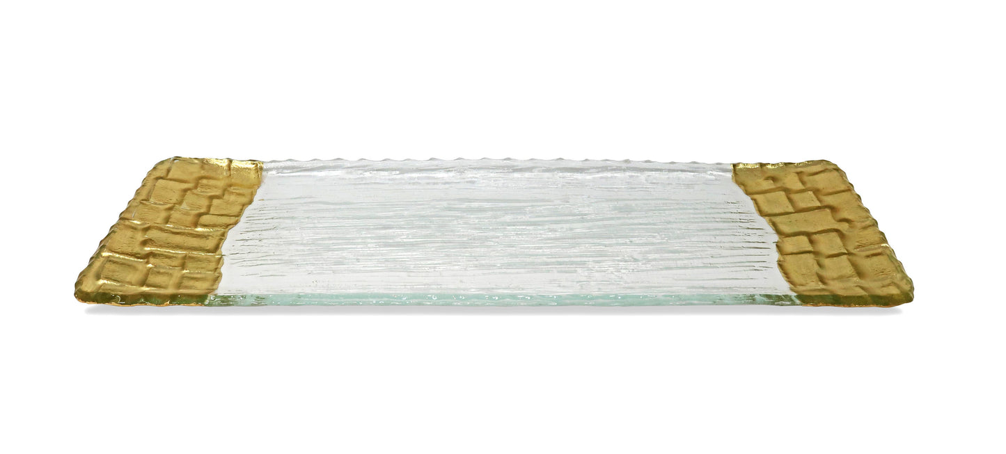 Glass Tray with Gold Edges