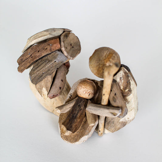 Rounded Driftwood Holy Family (Natural) 4.5" x 6"