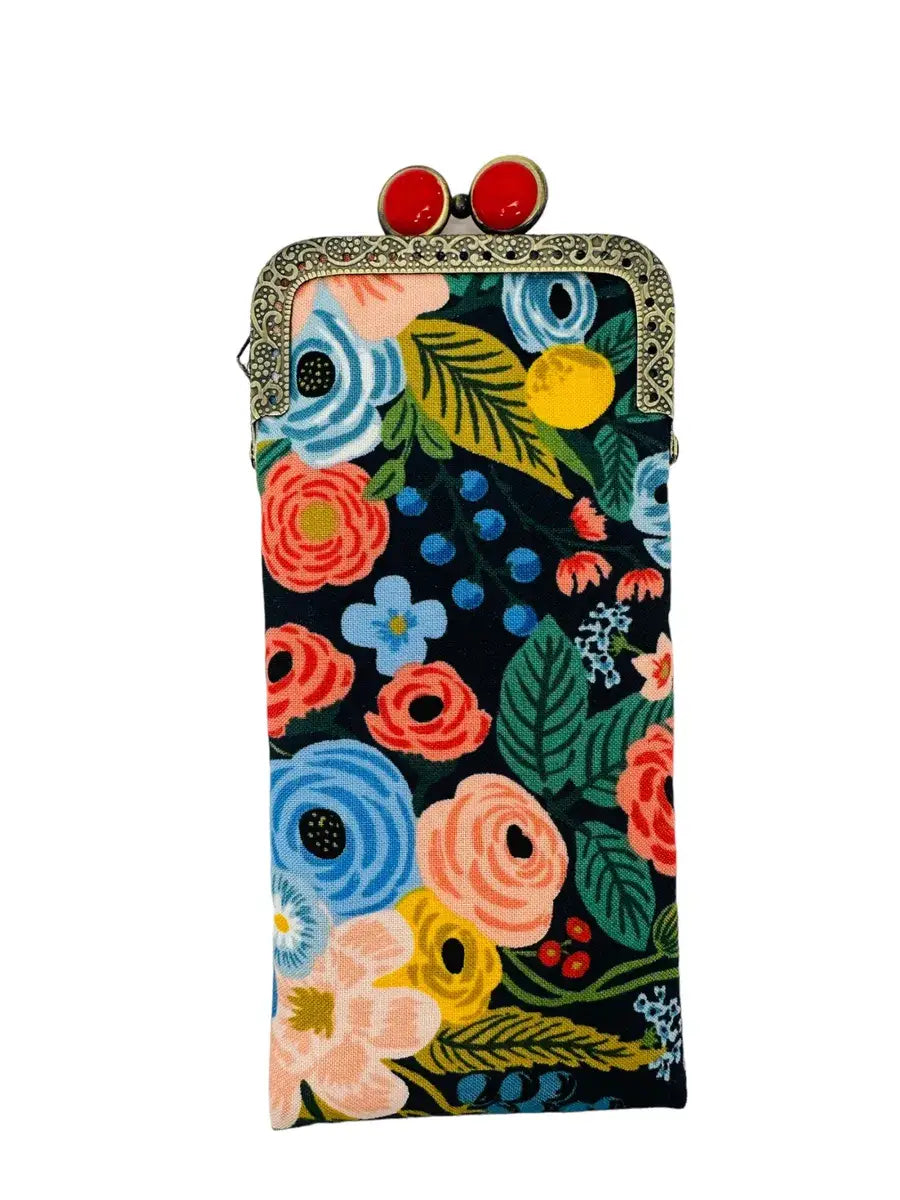 Eyeglass Case - Garden Party in Navy