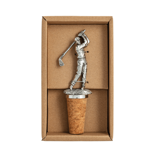 Golfer Metal Bottle Stopper