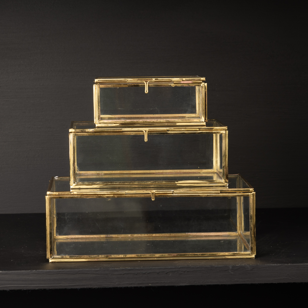 Gilded Edge Glass Box Set (Set Of 3)