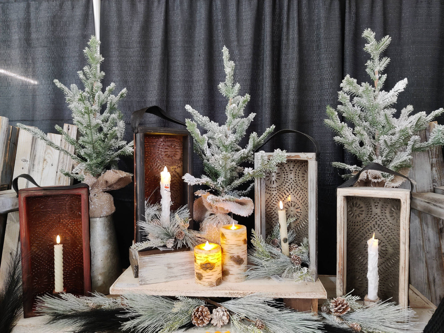 Birch Pillar Candle Moving Flame 3x6in
