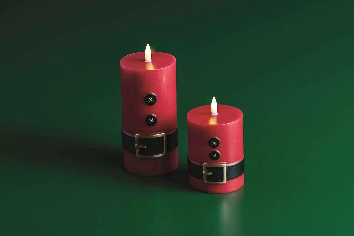 Santa Suit Flameless LED Pillar Candle