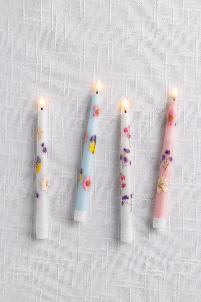 Led Flower Taper Candle - Sold Separately