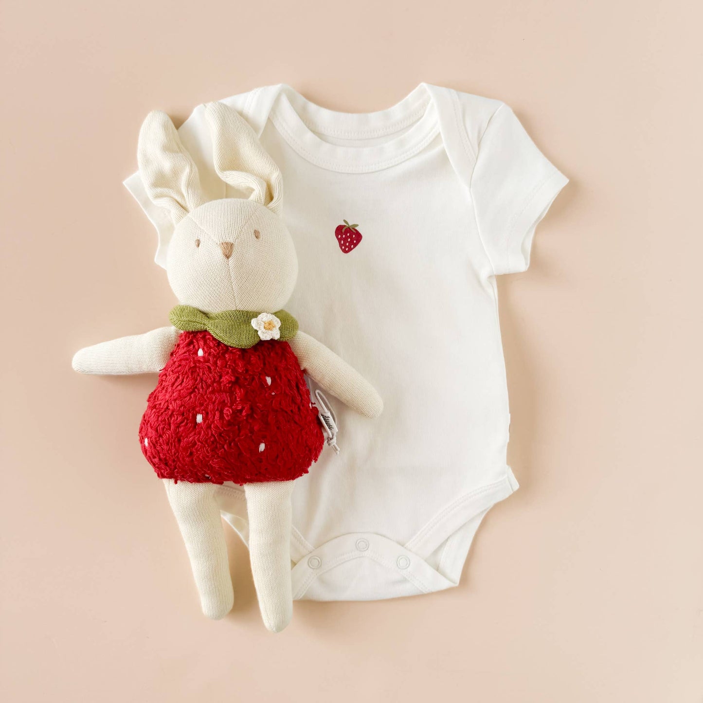 Bunny Strawberry Plushie Baby Kids Toy Stuffed Animal Spring