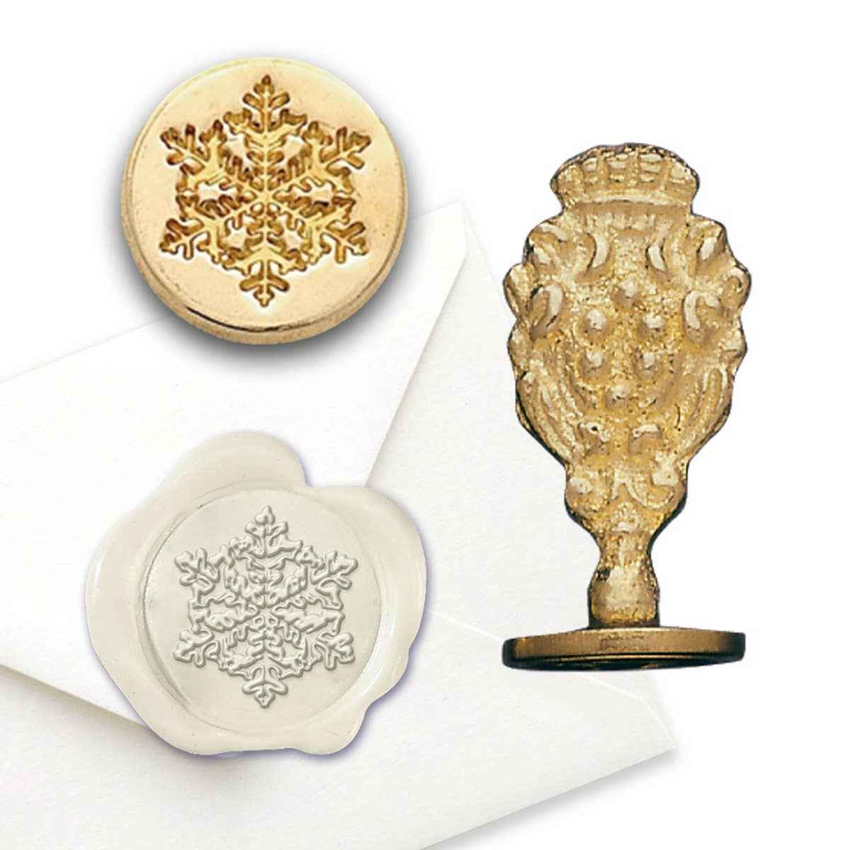 Snowflake Florentine Brass Wax Seal Stamp