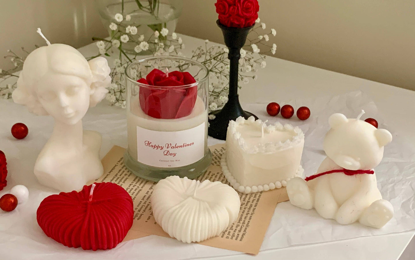 Valentine Heart Cake Candle