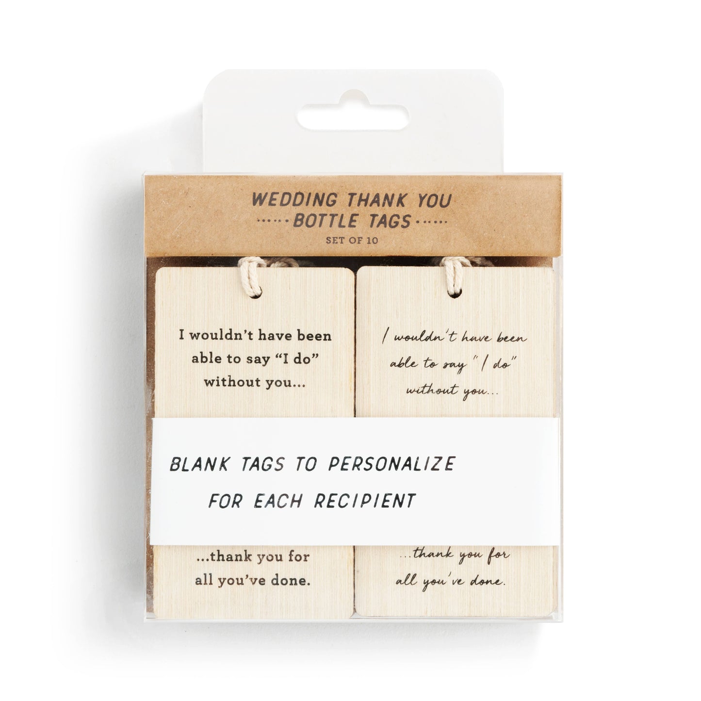 Thank You Wedding Bottle Tags - Set of 10