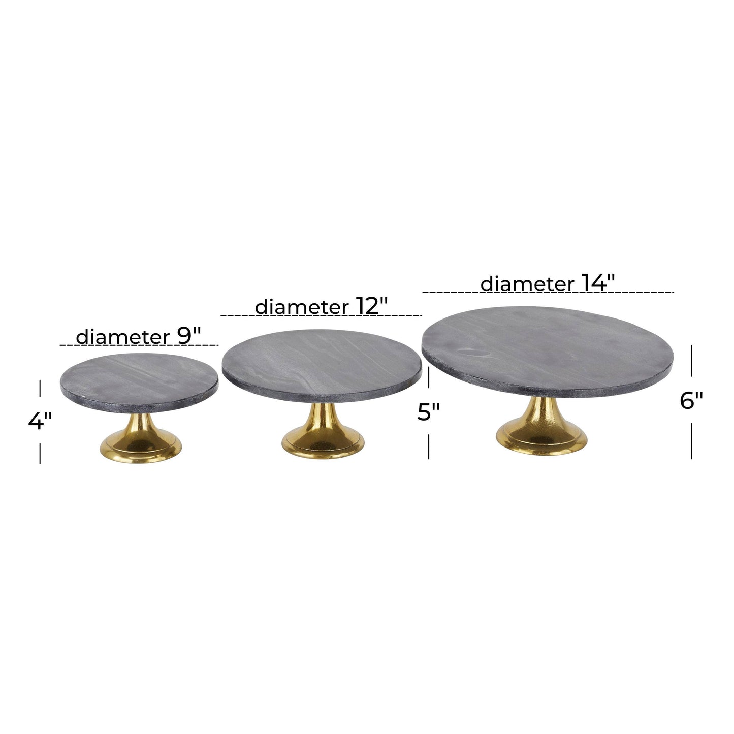 Glam Black Aluminum Metal Cake Stand Set