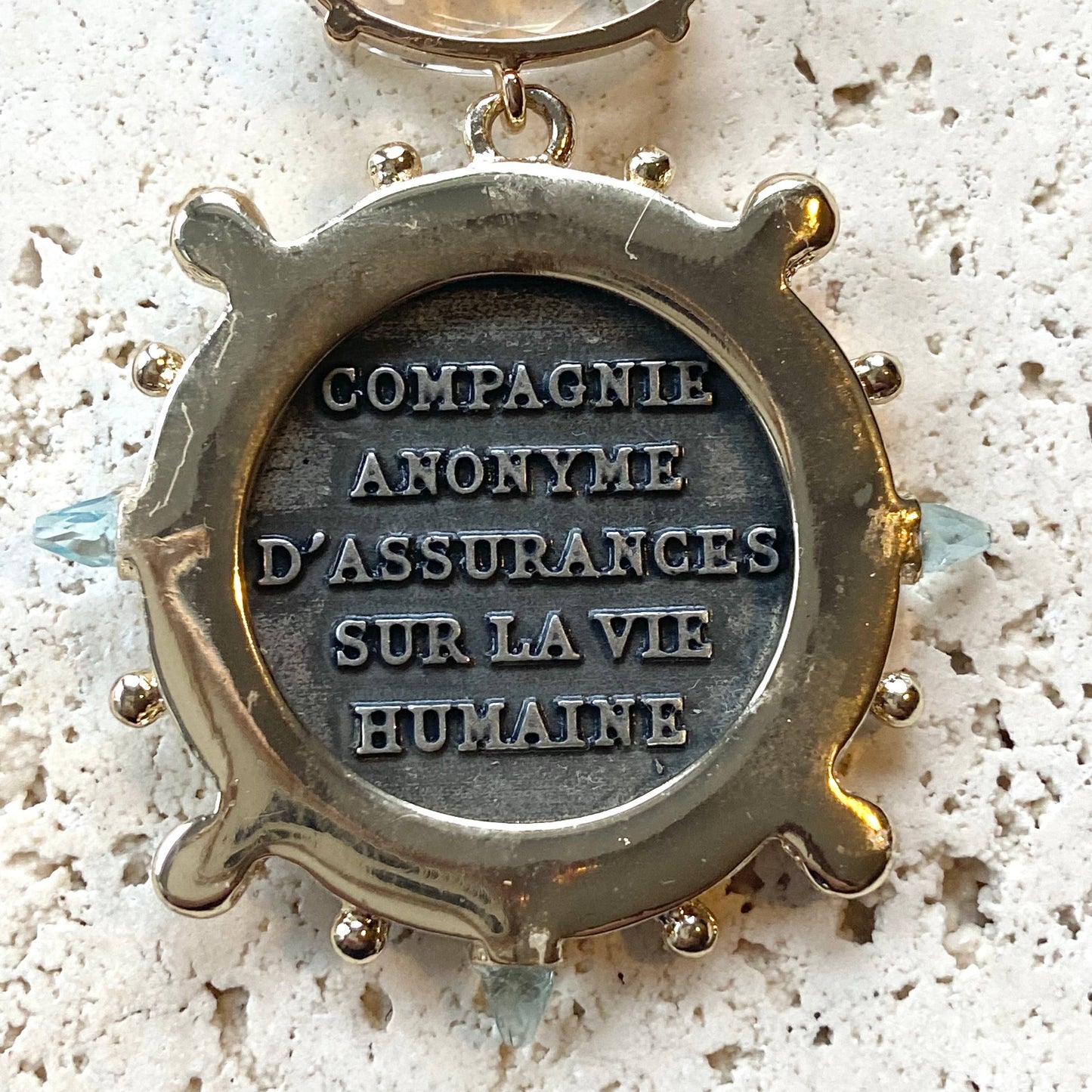 V French medallion coin horse Necklace