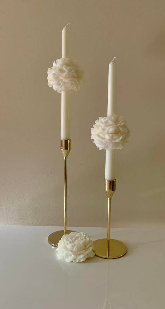 Peony Candle Flower For Candlestick / Set