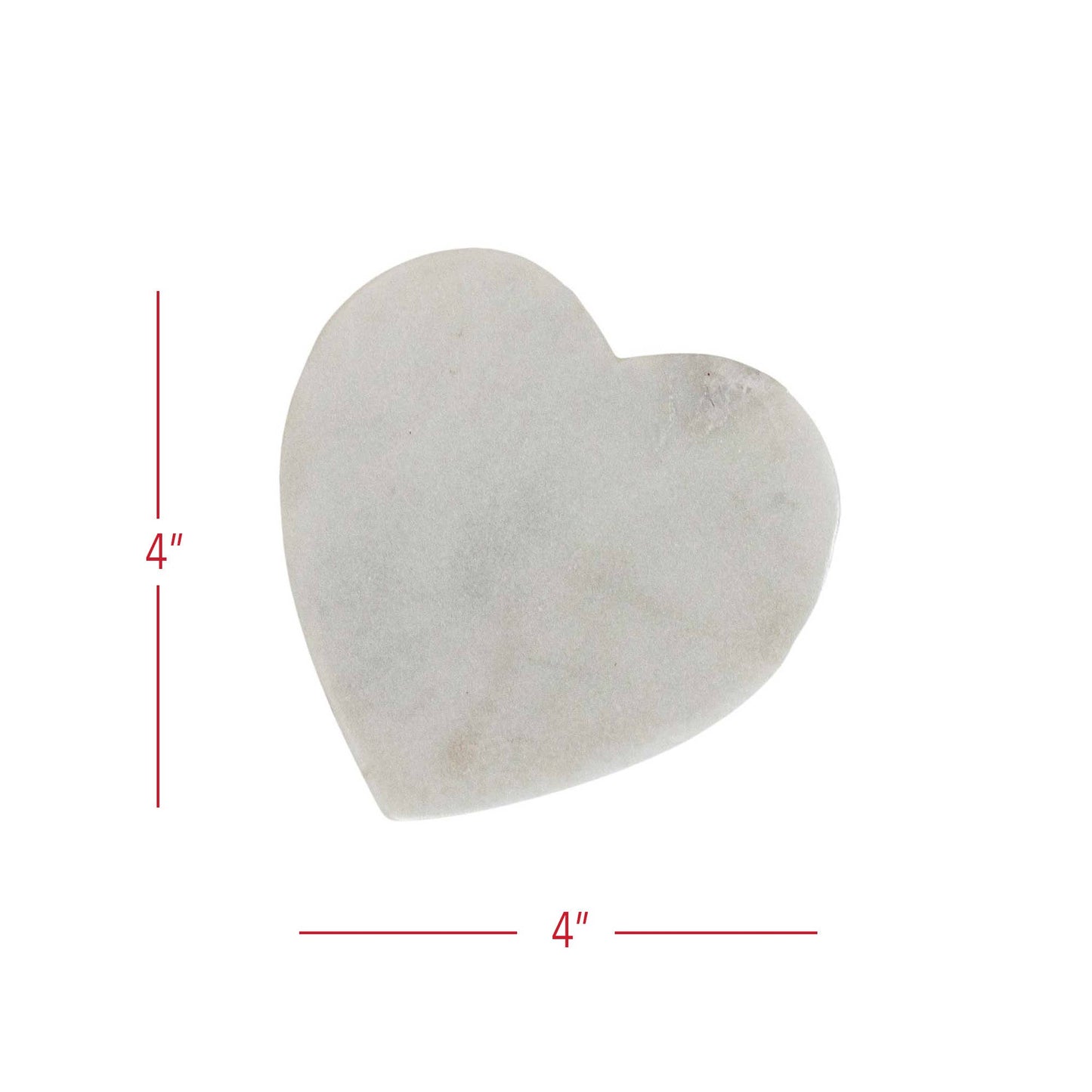 Set 4 Heart Coasters White Marble & Jute