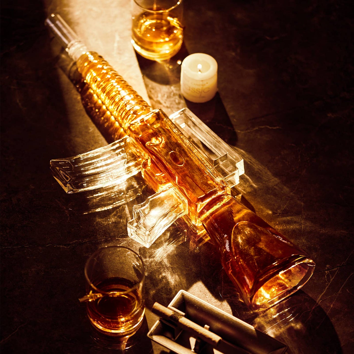 Rifle Whiskey Decanter Set - Birthday Gifts for Men Dad