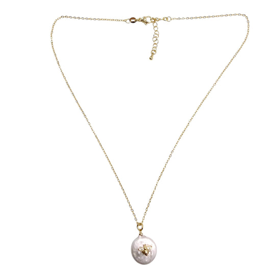 Bee necklace dainty jewelry gold pearl necklace