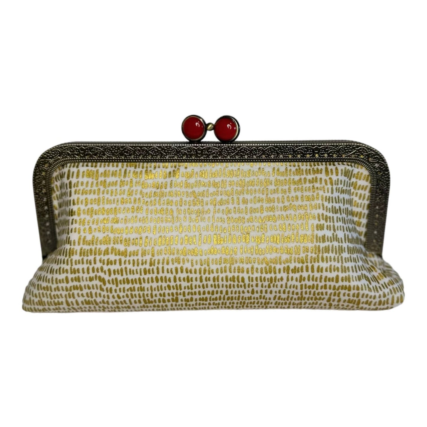 Cell Phone Clutch Metallic Gold on Cream