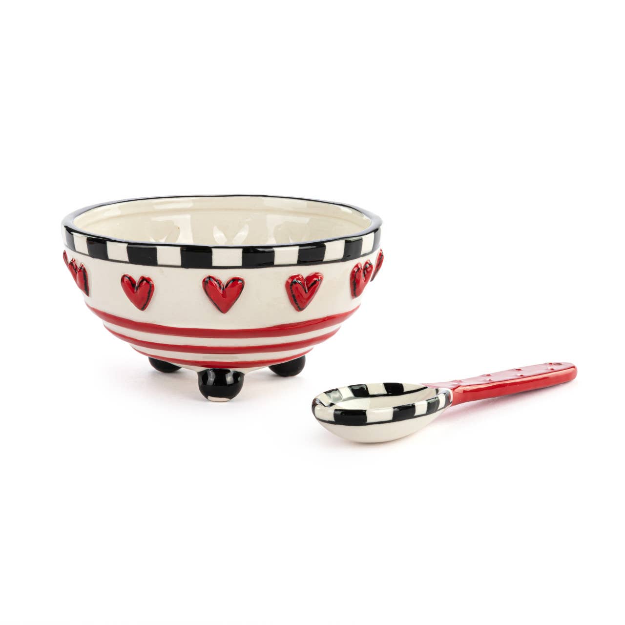 Red Heart Candy Dish w/ Spoon