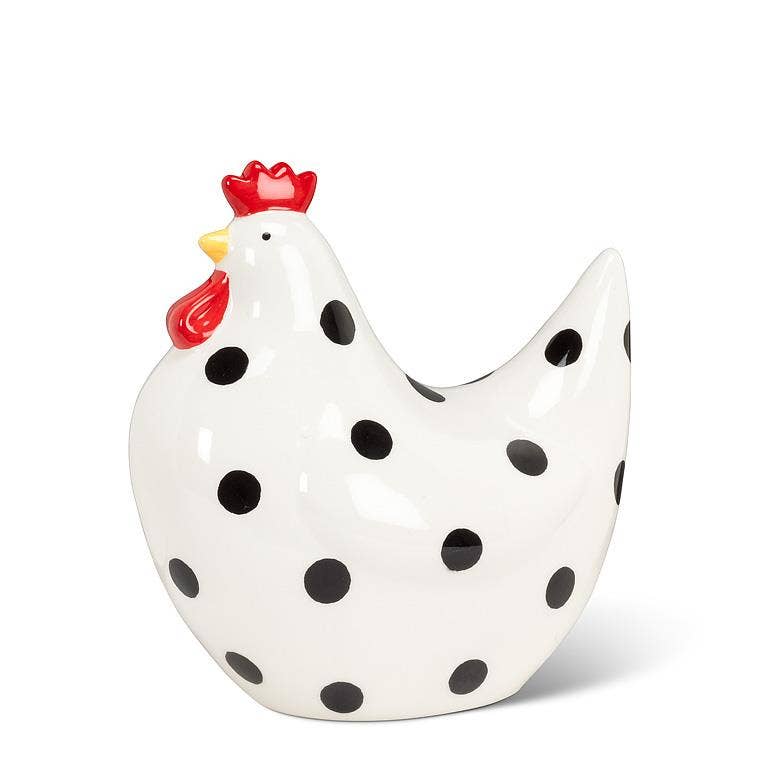 Large Dotted Sitting Chicken-7"H