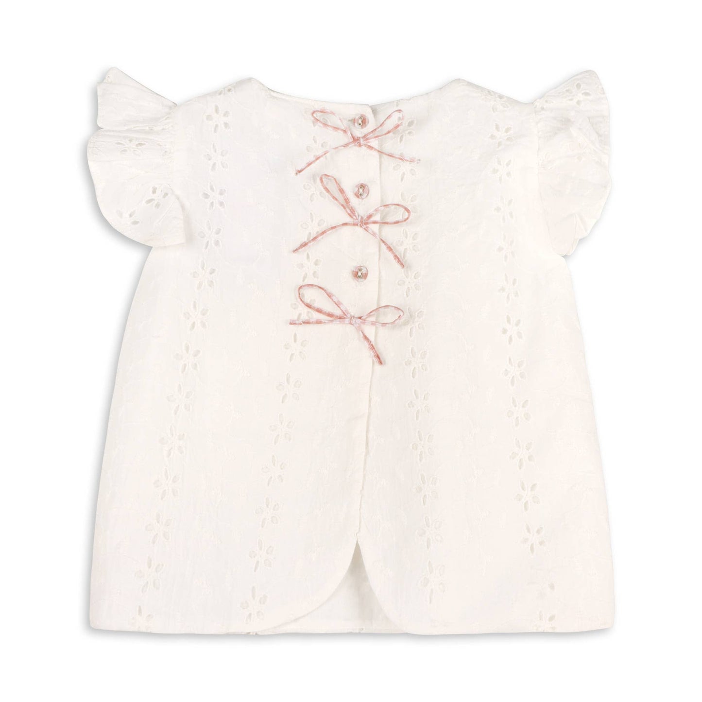 Milly Eyelet & Bow Baby Top + Ruffled Bloomer -Organic