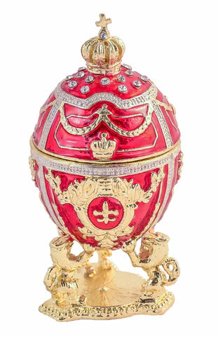 Small red egg trinket box