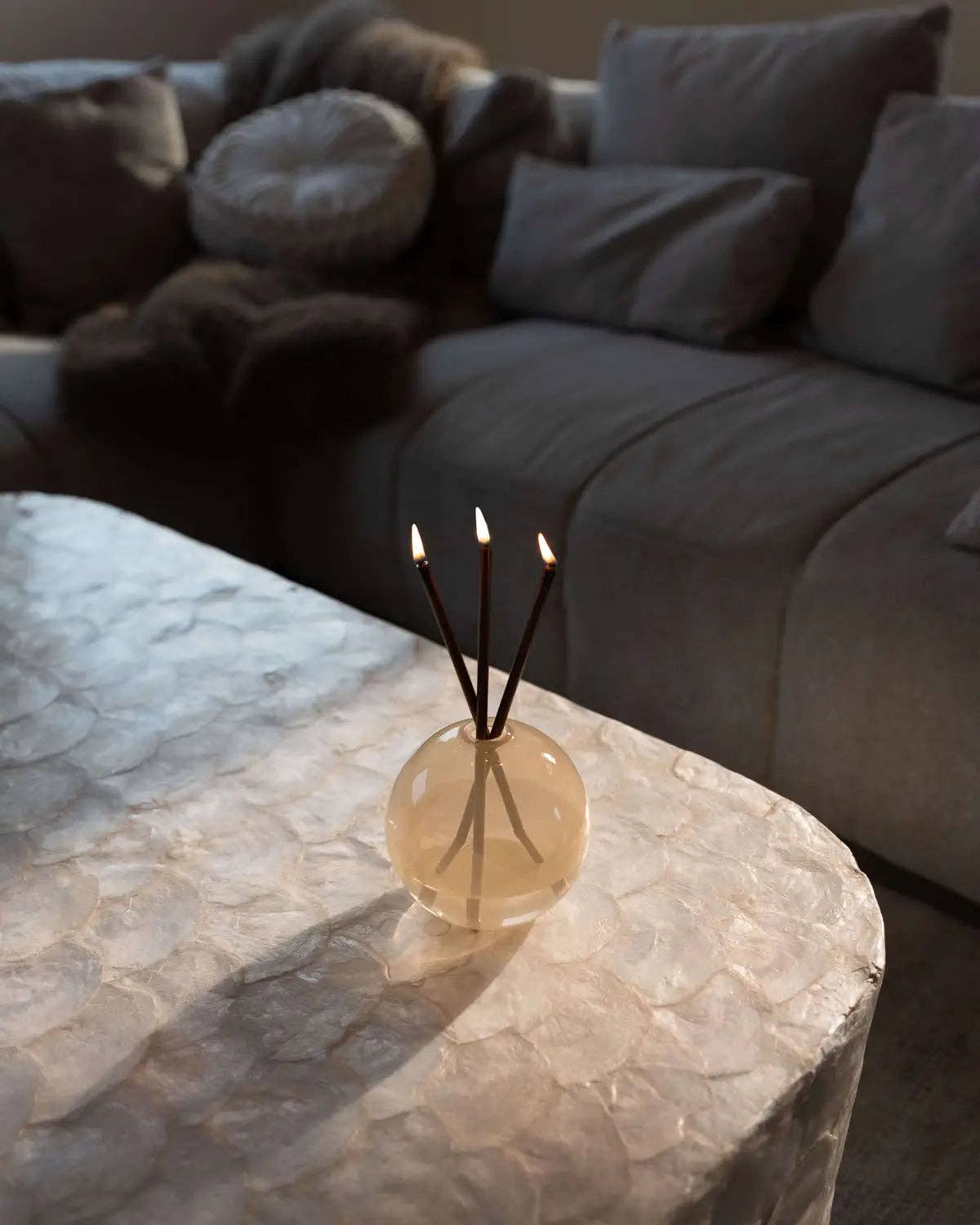Neva Pampas Glass Vase for Everlasting Candles