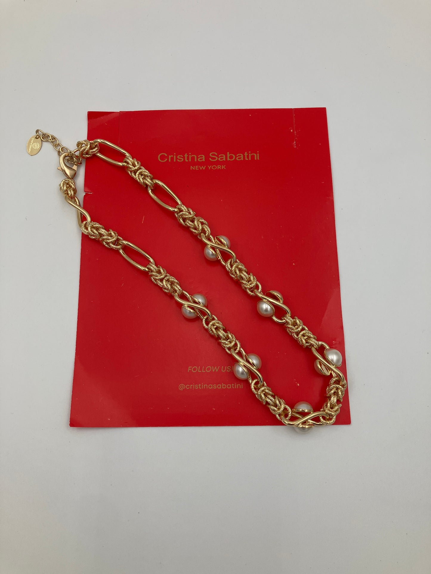 Lisanza Pearl Necklace Rhodium Plated