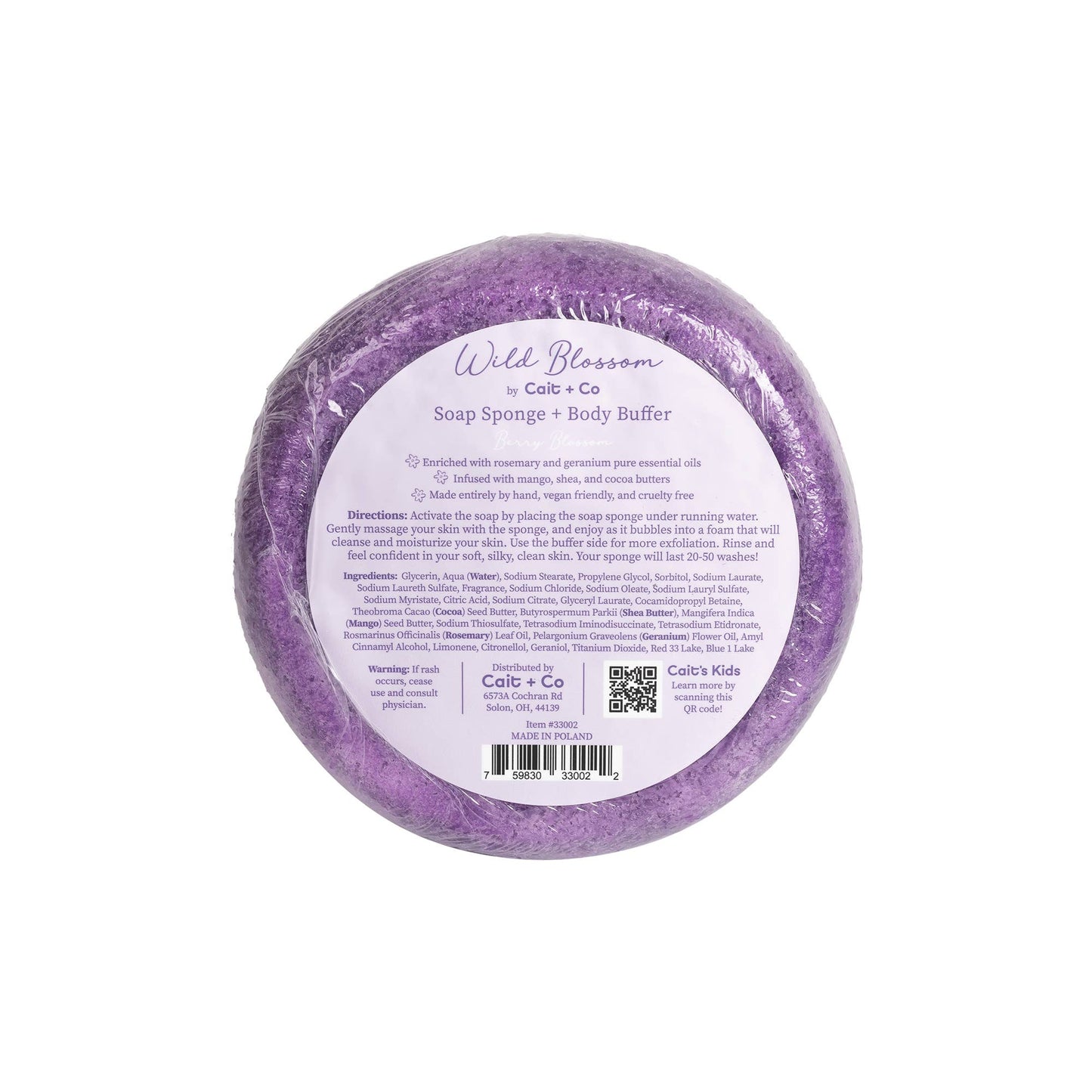 Soap Infused Body Buffer-Berry Blossom