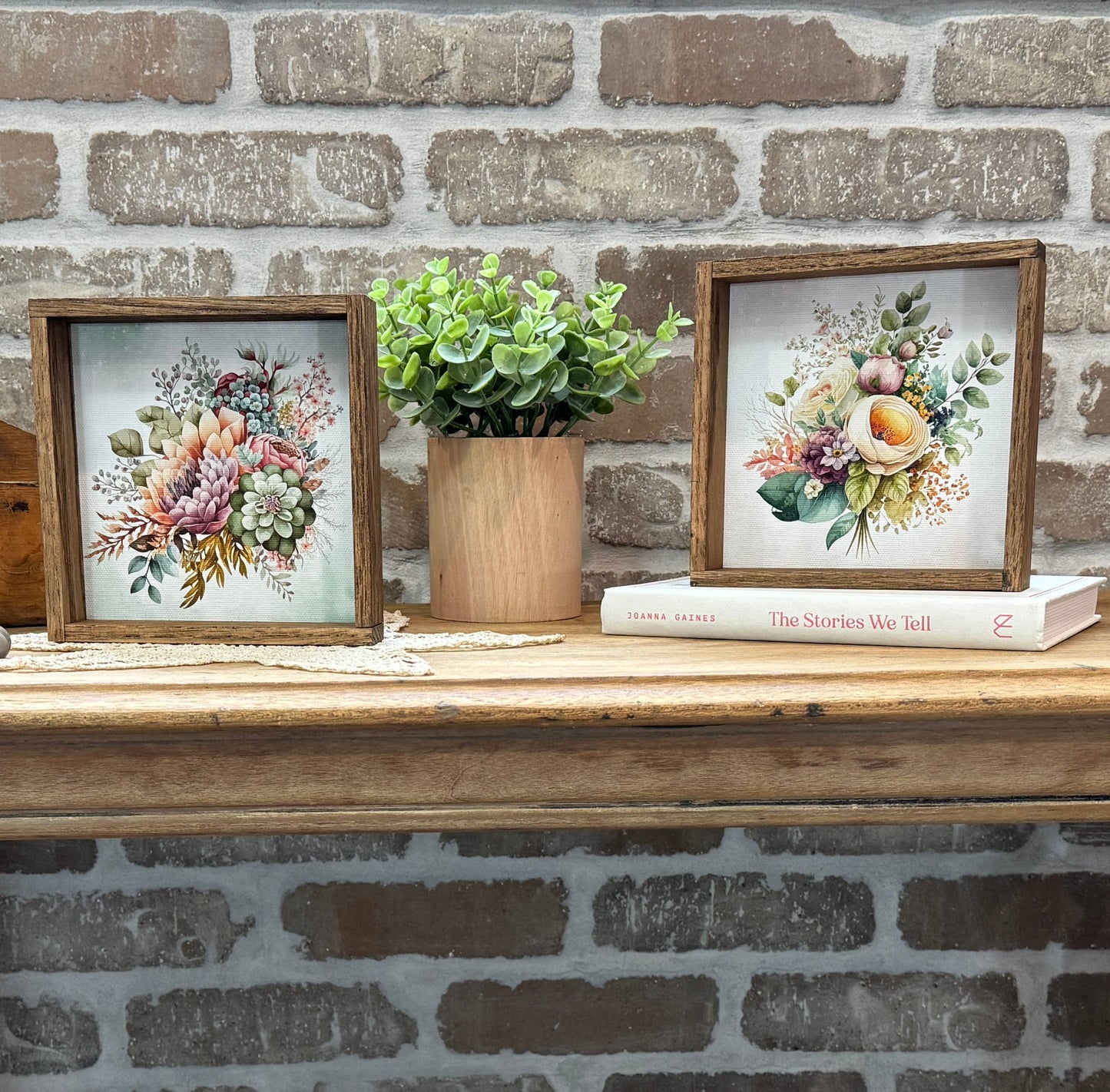 Succulent Watercolor Bouquet - Beautiful Spring Flower Art