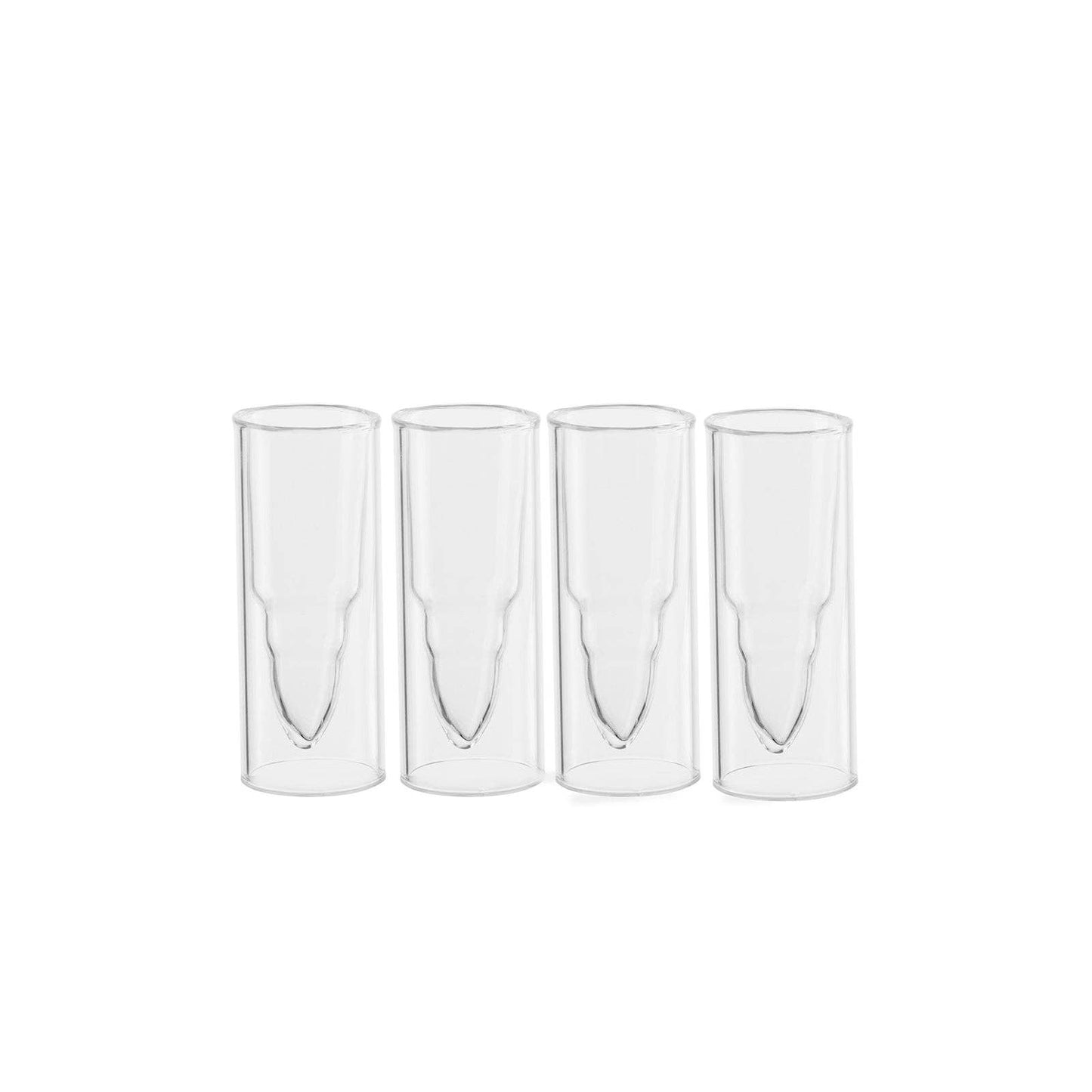 50 Caliber Shot Glasses Set - Set of 4 - Each holds 2 Ounces