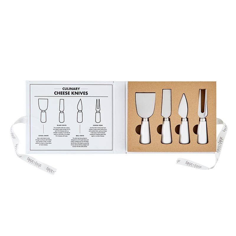 Face to Face Say Cheese Ceramic Cheese Knives Book Box