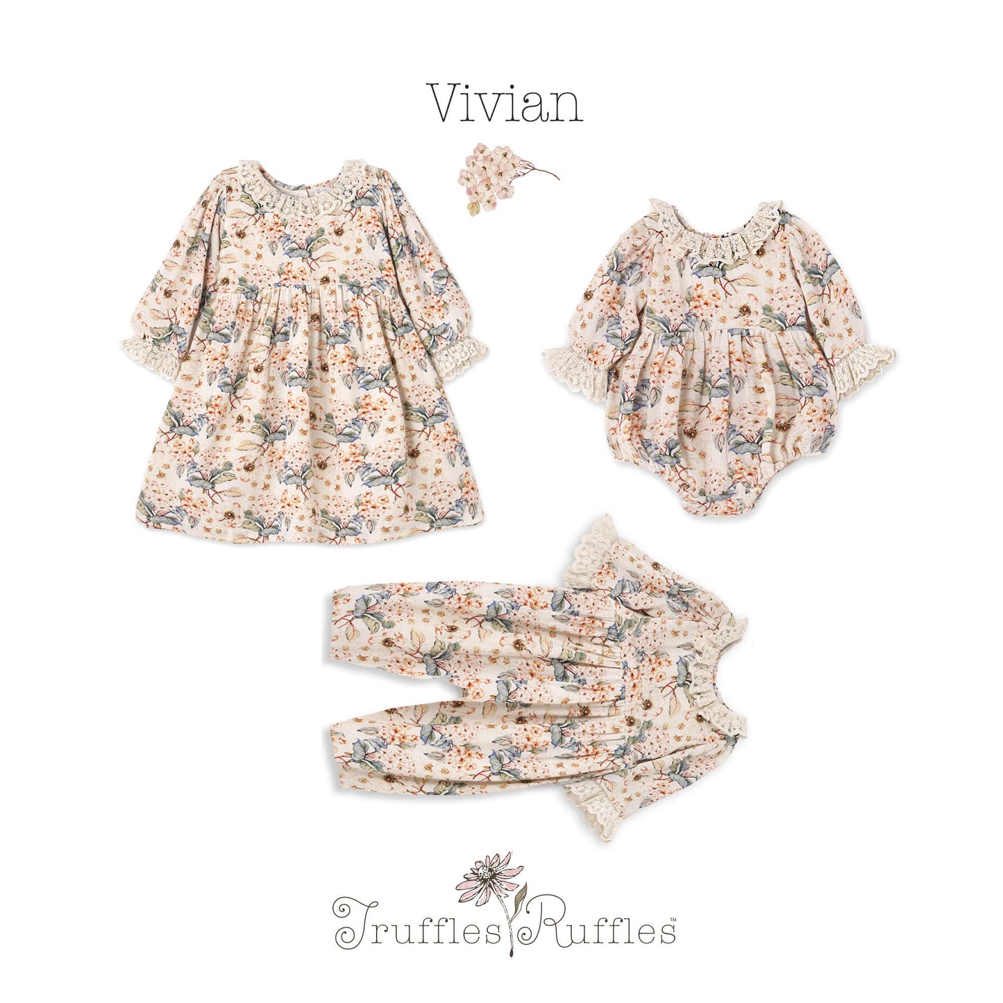 Vintage Floral Baby Girl Bodysuit – 0-3M