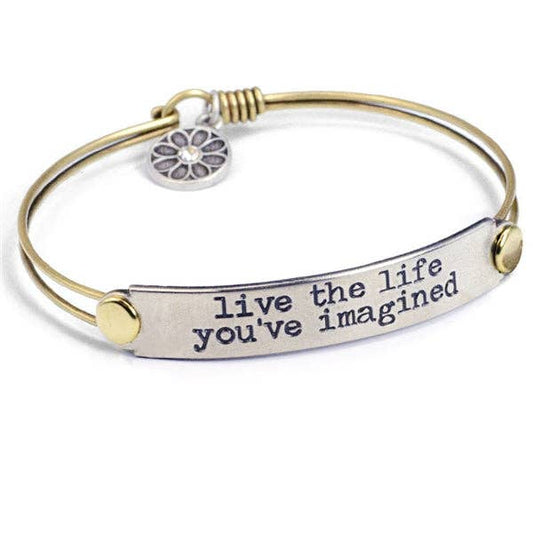 Inspirational Message Bar Bangle Bracelet
