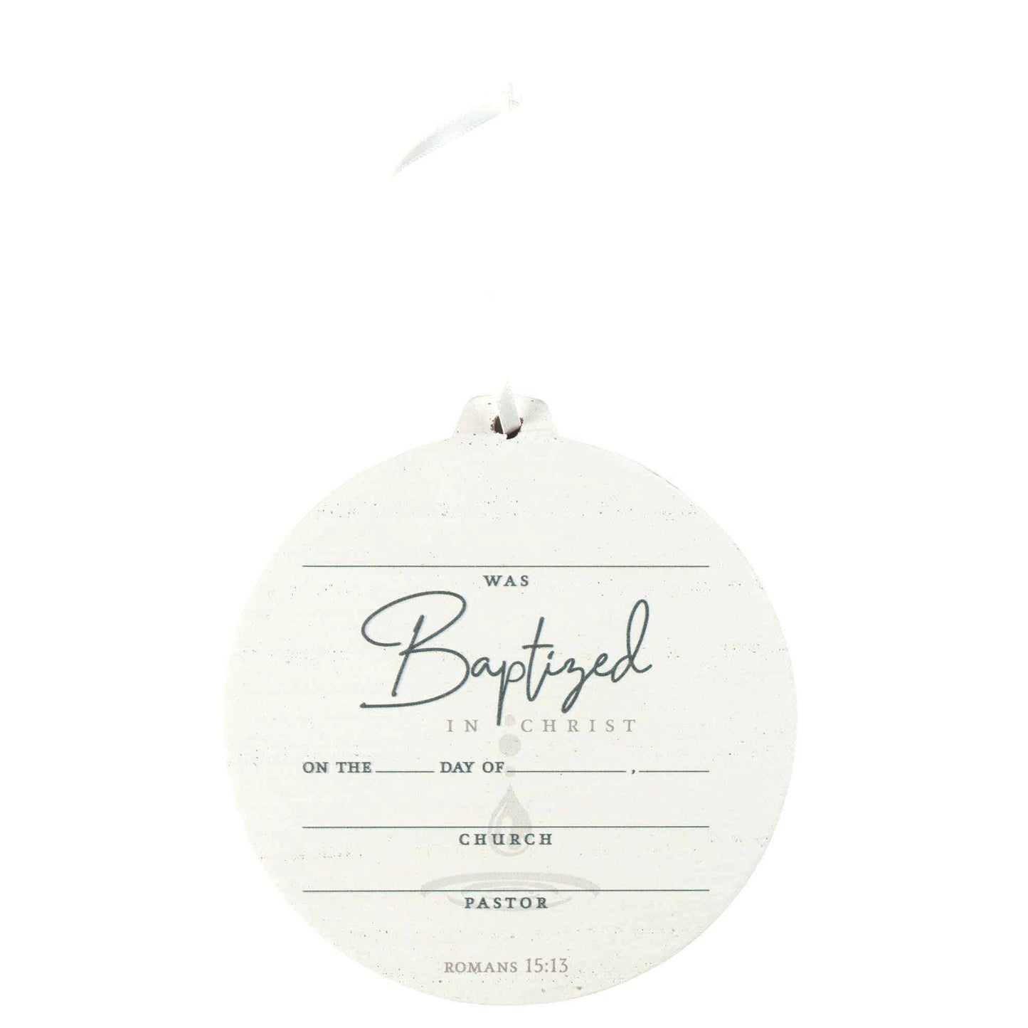 Ornament Baptized In Christ White MDF