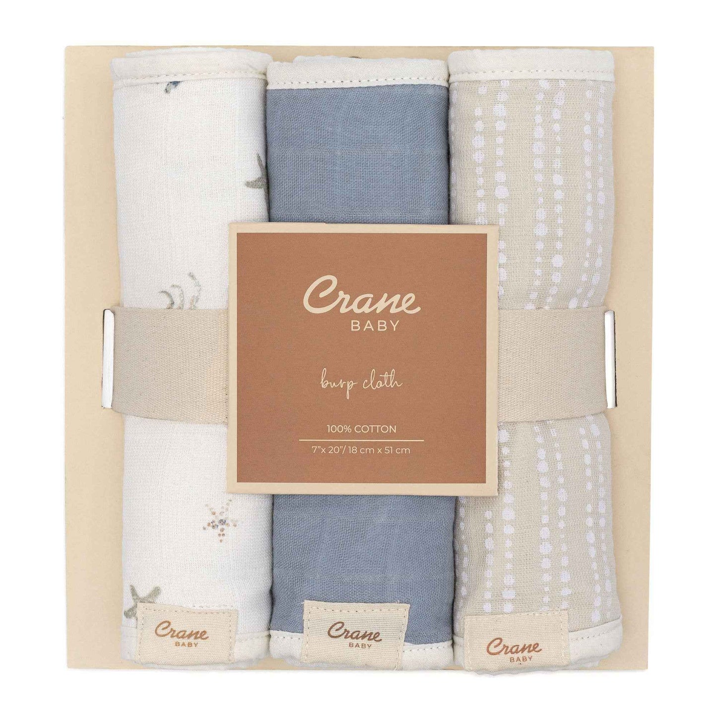 Crane Baby - Cove 3-pc. Baby Burp Cloth Set (Ocean)