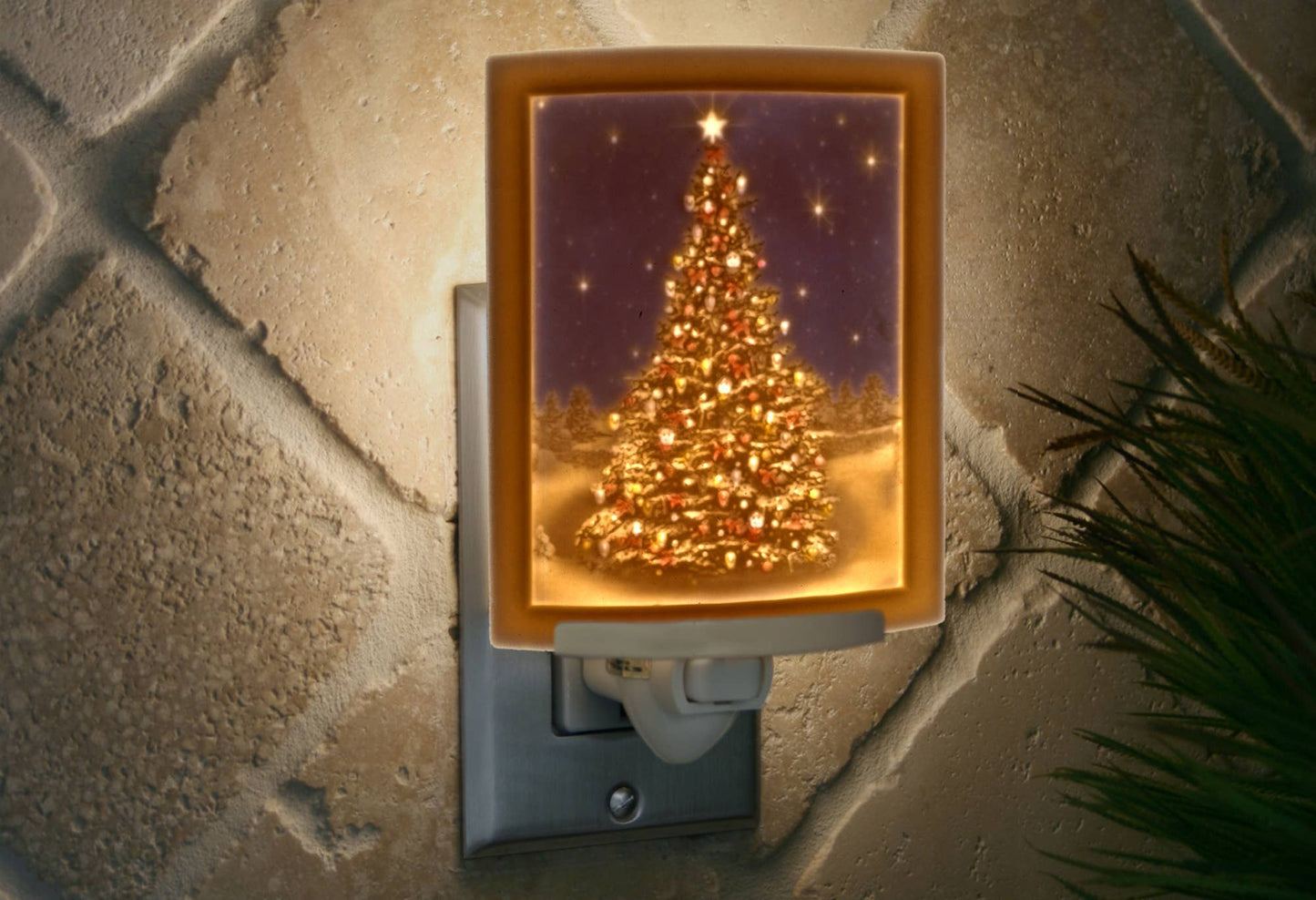 Christmas Tree Colored Porcelain Lithophane Night Light