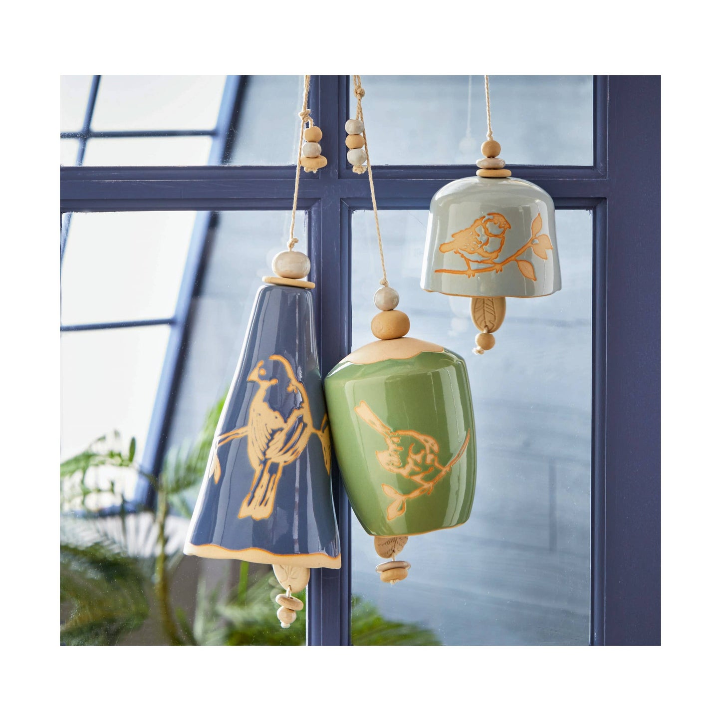 Stoneware Bells with Birds