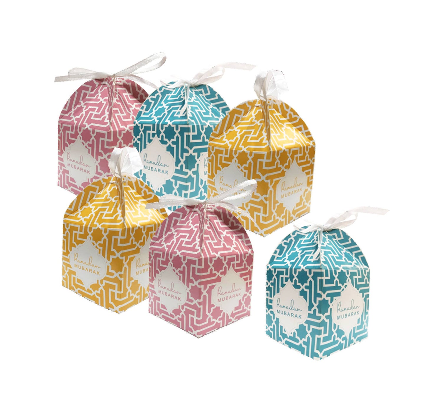Cajas de regalo para Ramadán Mubarak - Paquete de 6 - Pastel