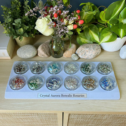 Crystal Aurora Borealis Rosary-Assorted -Sold separately