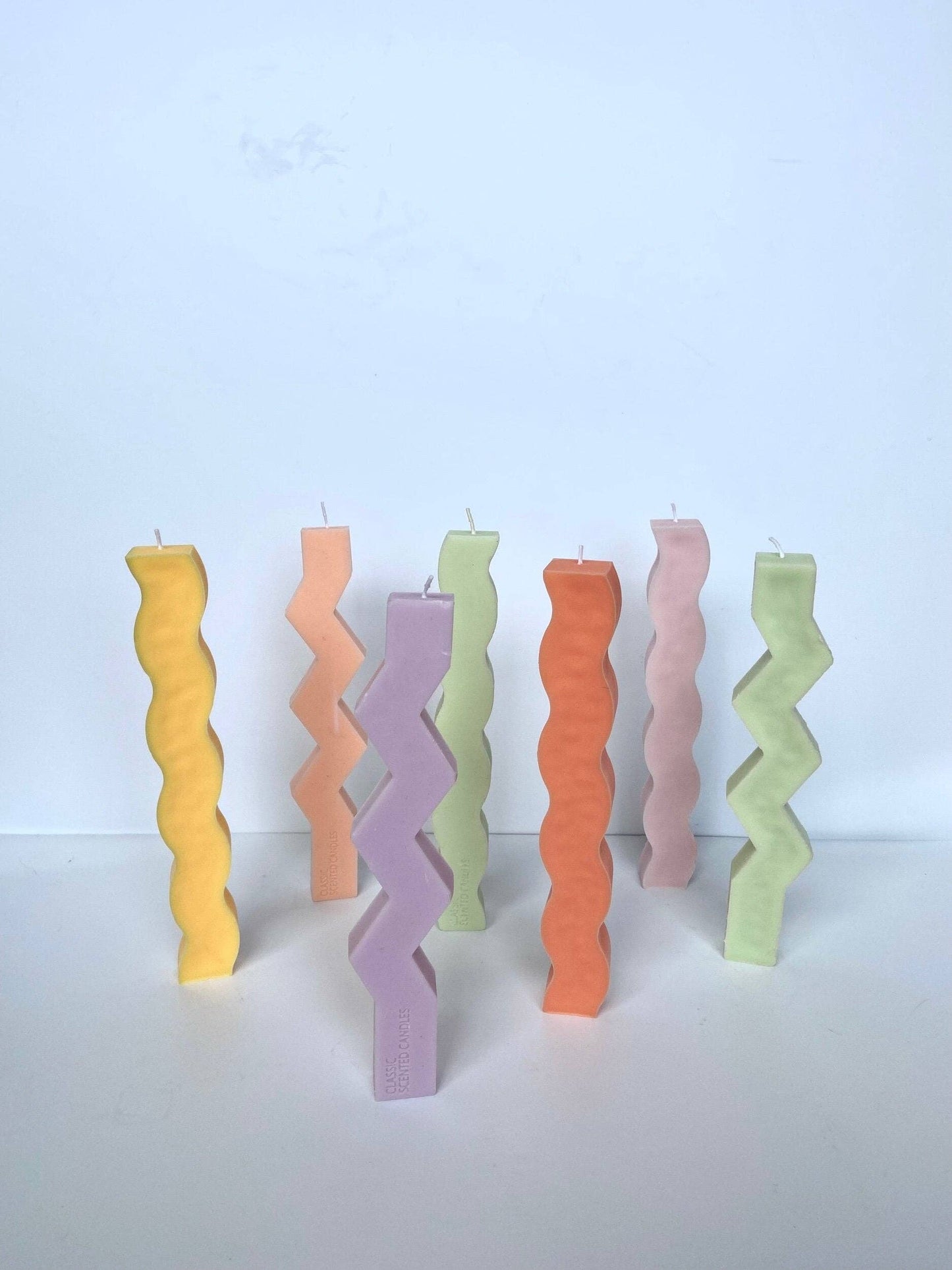 Squiggly & Zig Zag taper candles