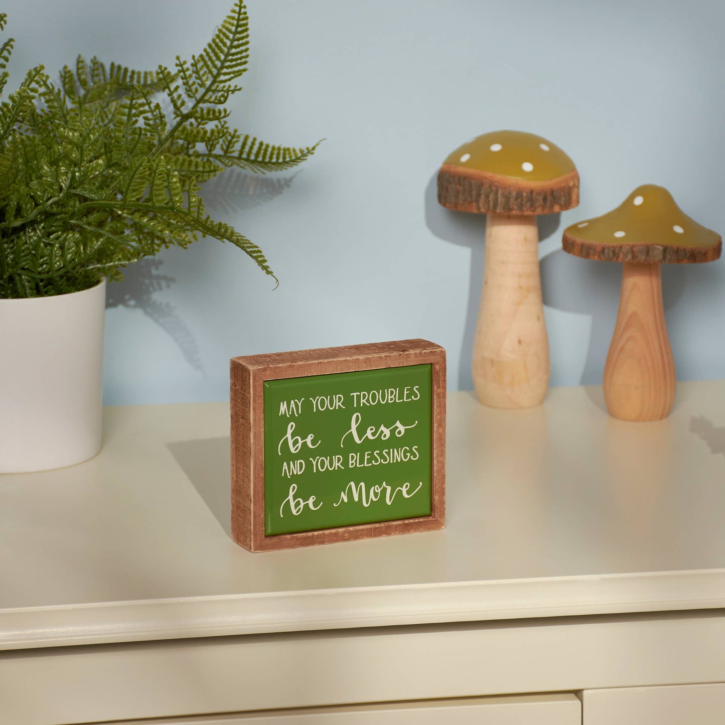 May Your Blessings Be More Box Sign Mini