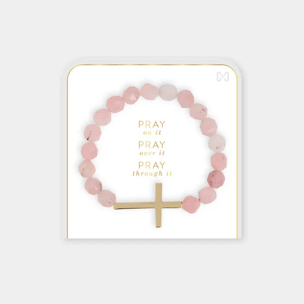 Pray on it, Pray over it, Pray through it Bracelet: Blush