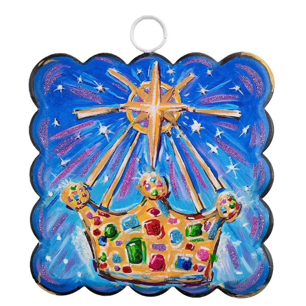 Mini Scallop Art Belly Laugh Santa with Gifts