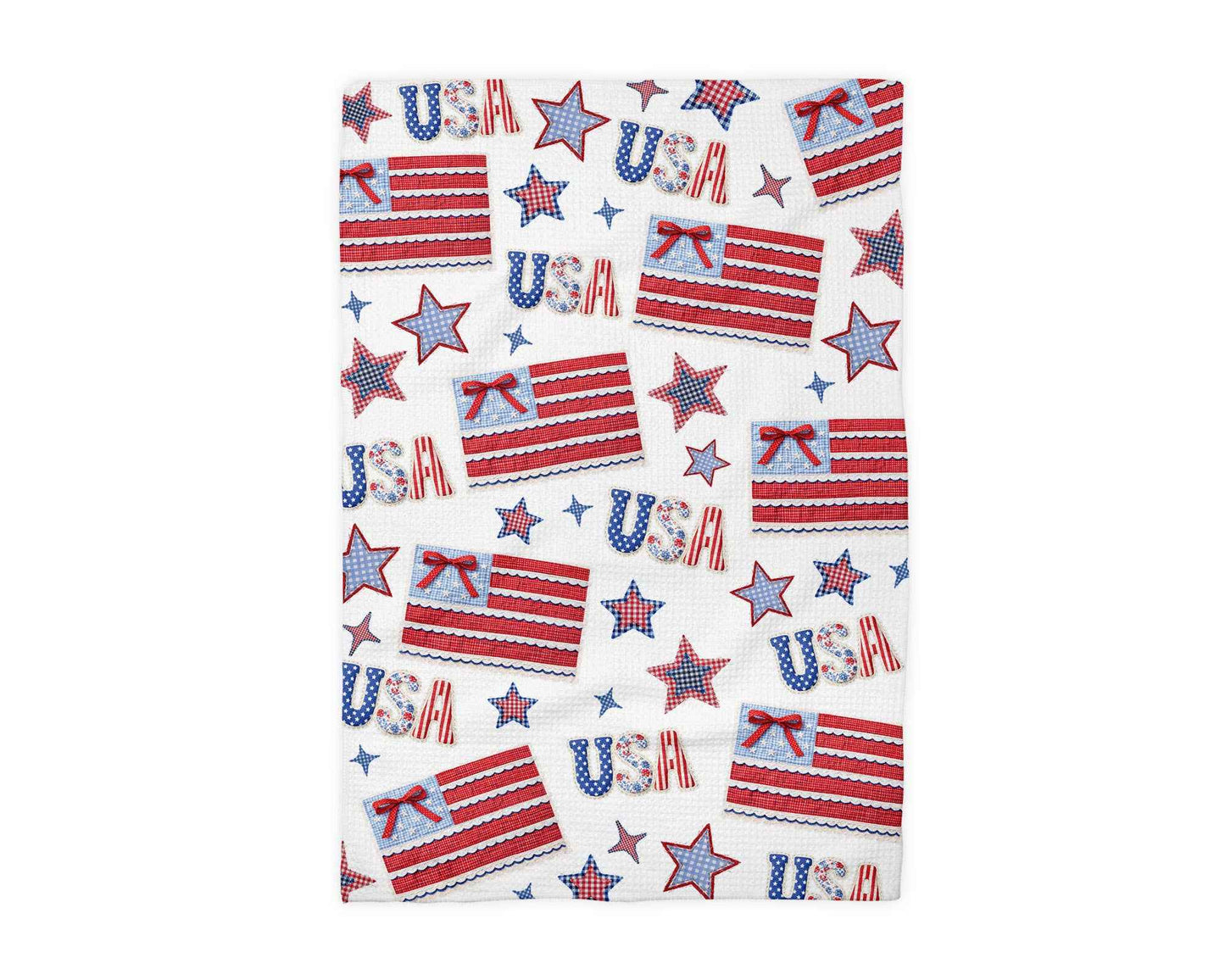 July 4th Kitchen Towel Patriotic Red White Blue Flag Star