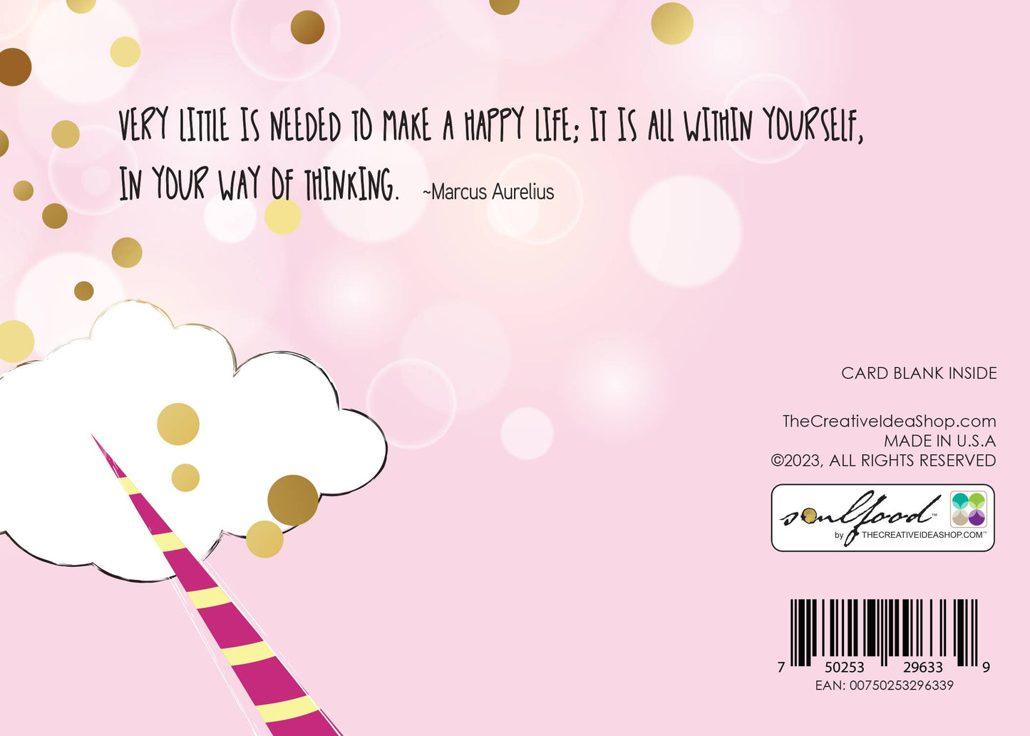 TEA GREETING Card with REAL TEA BAG - UNICORN